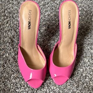 Fashion Nova Pink Mules Sleek and Modern